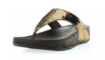 Fitflop Womens Electra Brown Sequins Thong Slipper